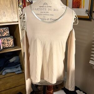 Cold Shoulder Cream Women's Top - small